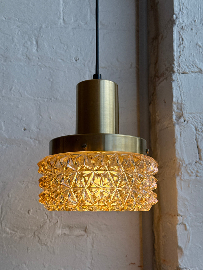 Vitrika Pendant in Brass & Cut-Glass