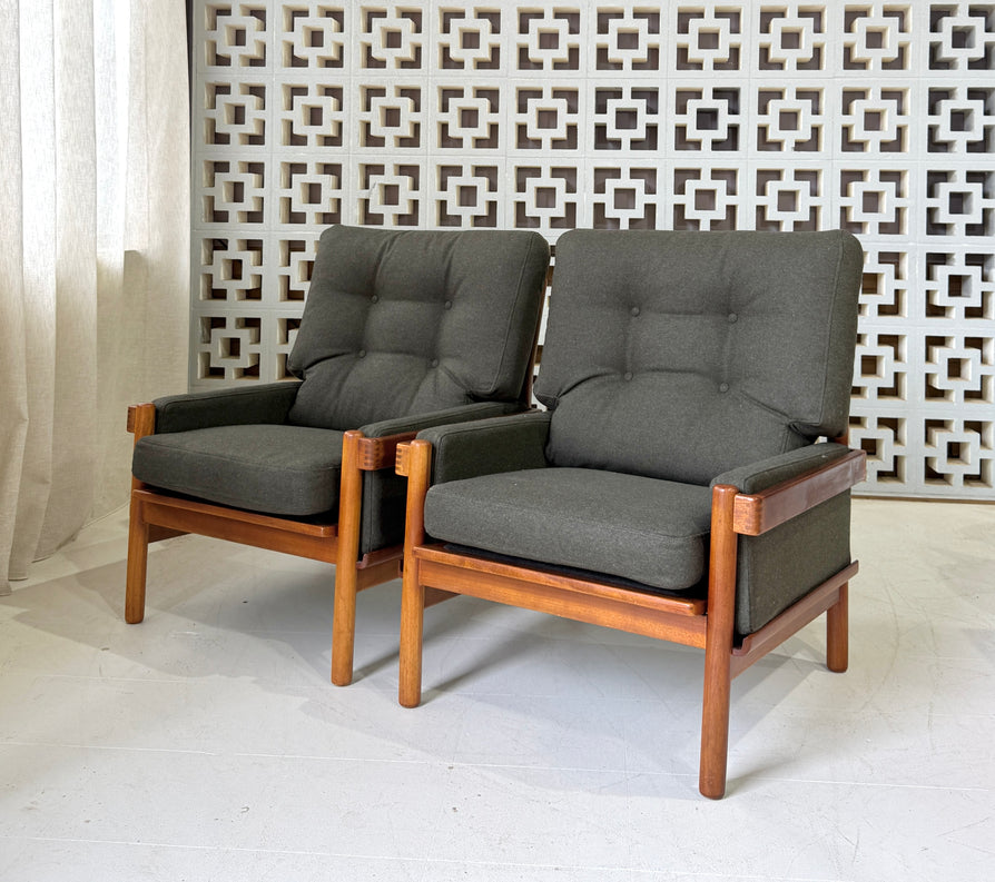 Pair of Danish Deluxe Lounge Chairs
