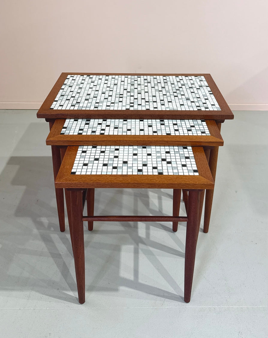 Danish Nest of Tile-Top Tables