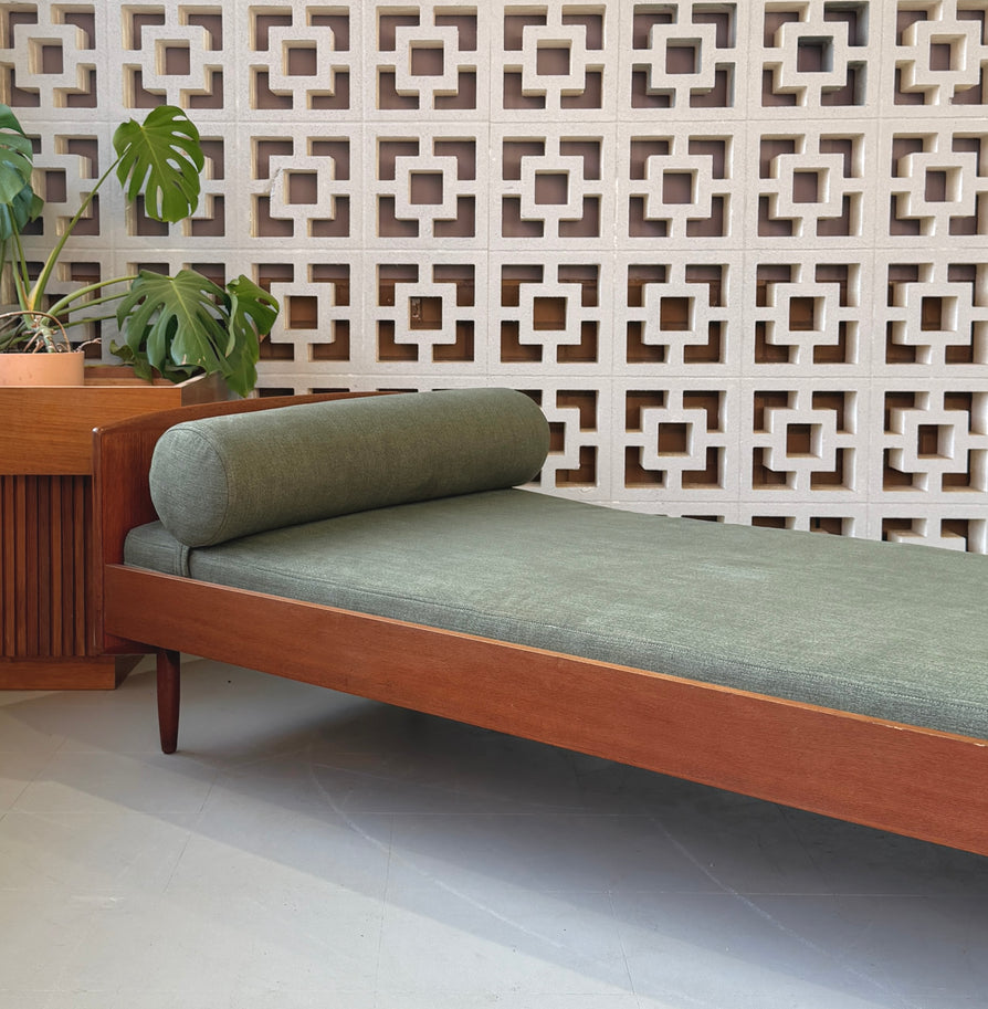 Danish Daybed in Teak & With New Fabric
