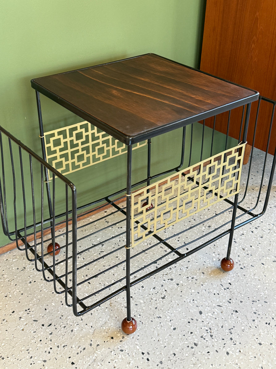 1960s Wire "Breeze Block" Magazine Stand