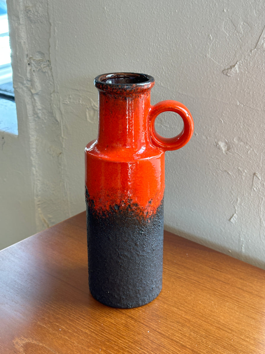 Fat Lava West German Handled Vase - Scheurich