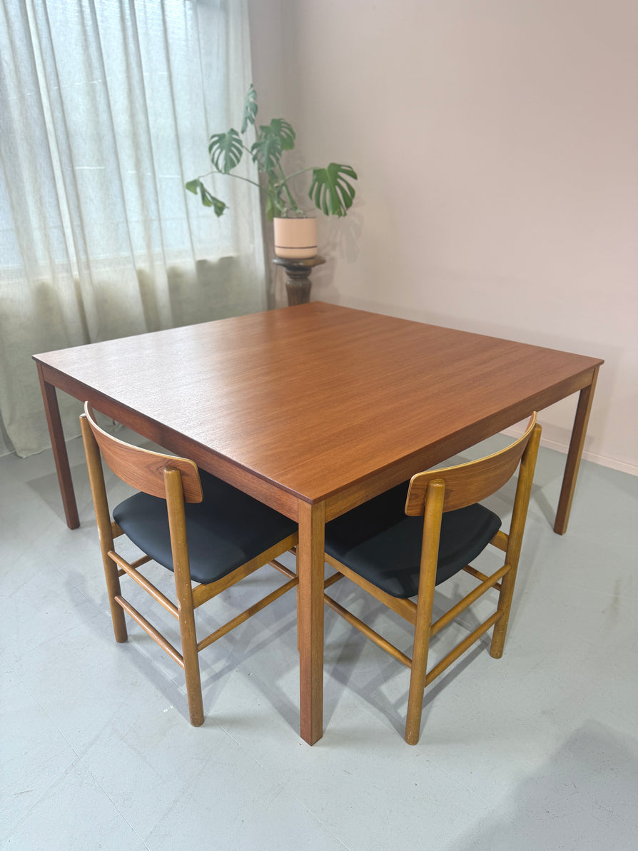 Large Square Danish Dining Table in Teak