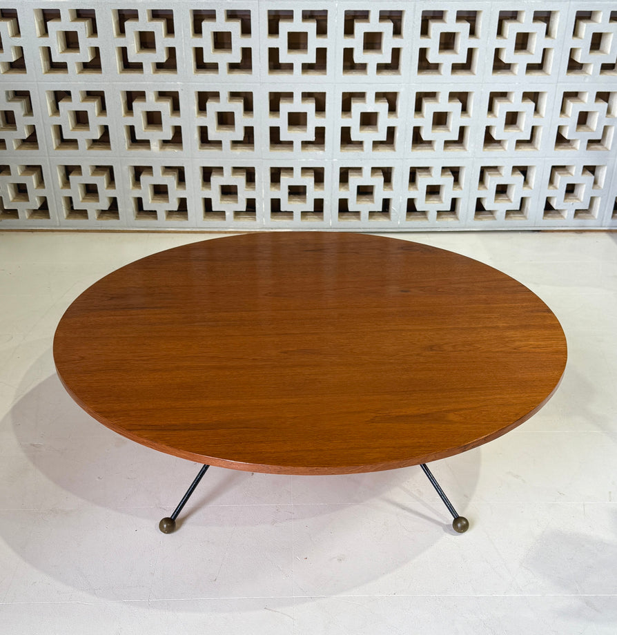 1950s Low-Profile Round Coffee Table