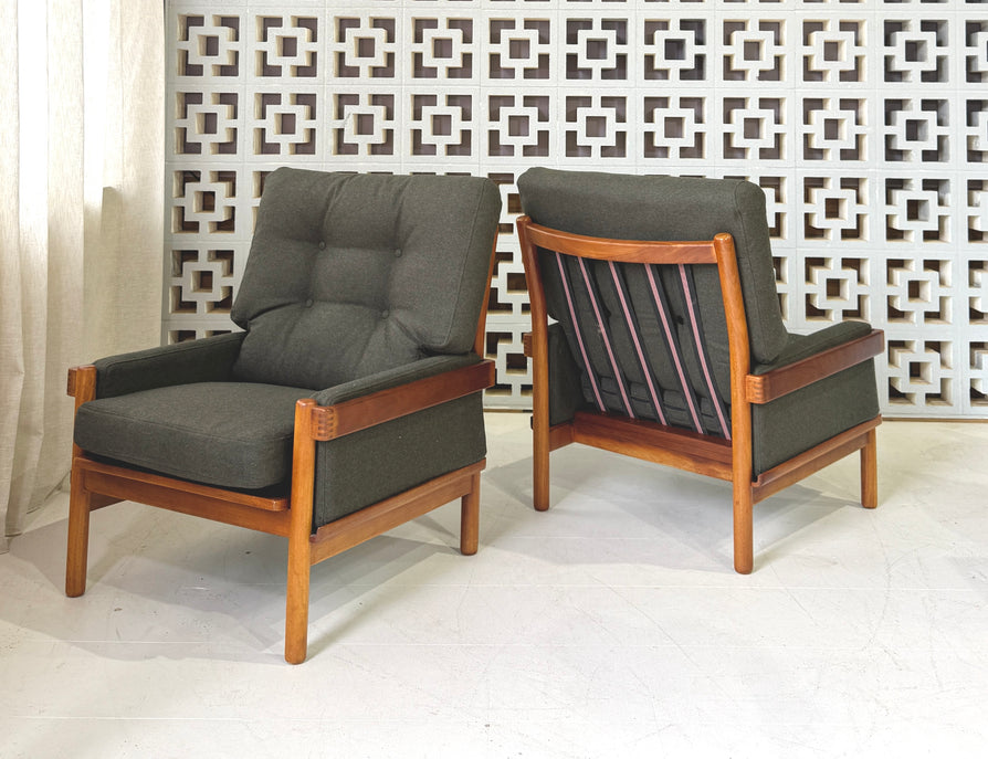 Pair of Danish Deluxe Lounge Chairs