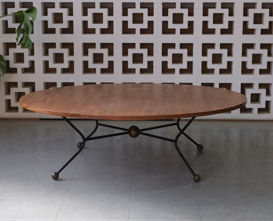 1950s Low-Profile Round Coffee Table