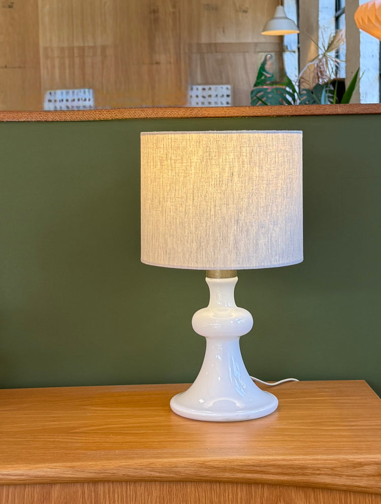 Michael Bang for Holmegaard “Backgammon” Table Lamp in Opaline