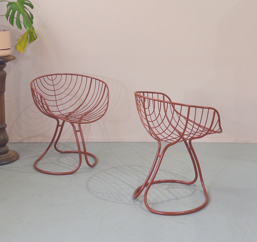 Set of four Gastone Rinaldi "Pan Am" Chairs in Terracotta