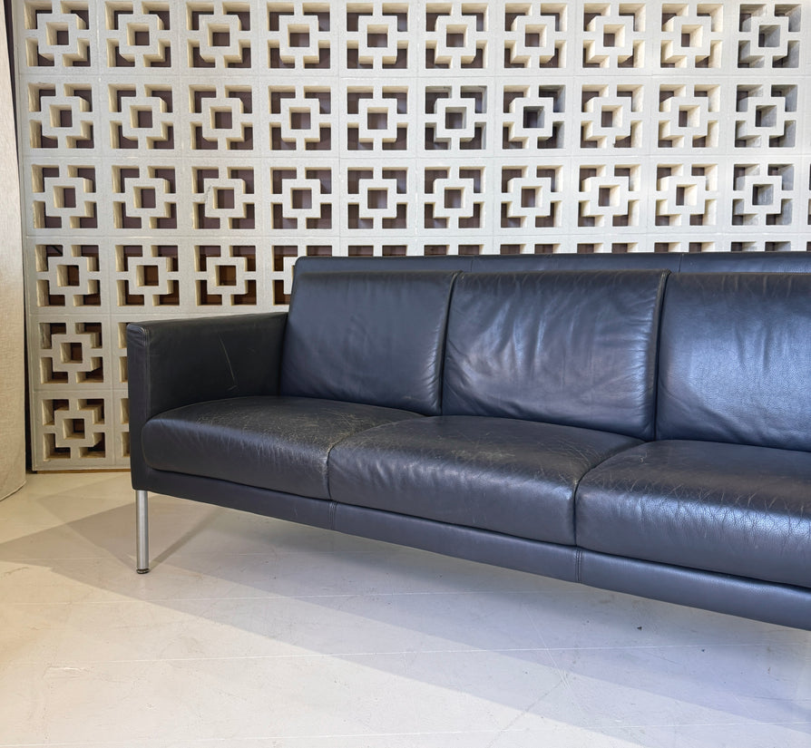 Walter Knoll Sofa in Grey-Blue Leather