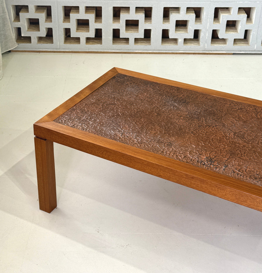 1970s Pressed Copper Coffee Table