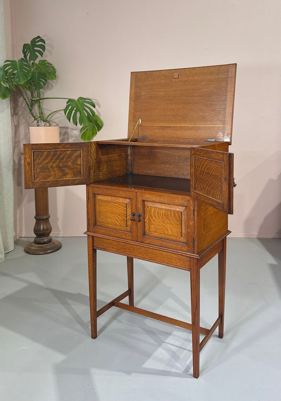 Elevated Cabinet in English Oak