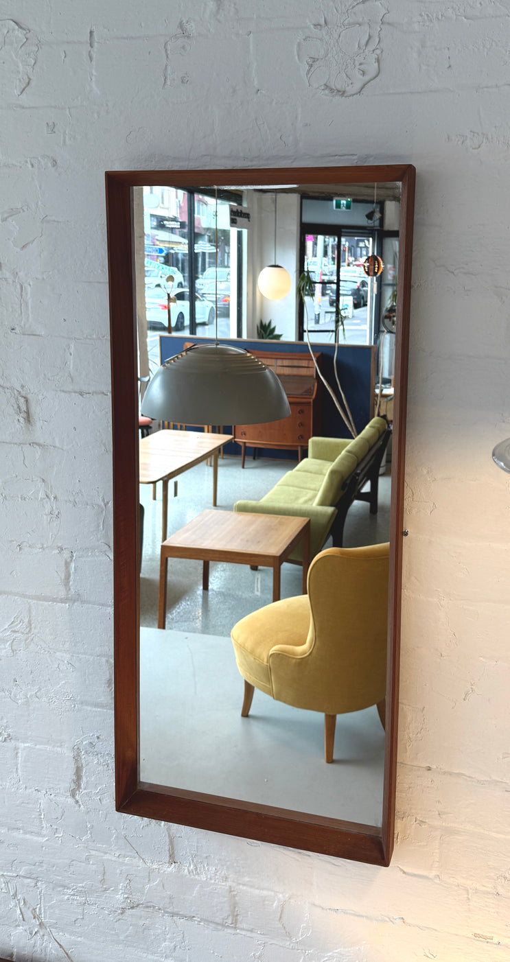 Long Danish Mirror in Teak