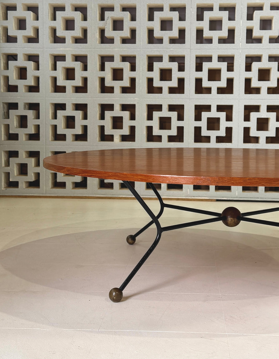 1950s Low-Profile Round Coffee Table