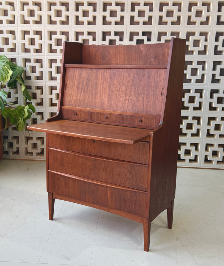 Danish Secrétaire / Bureau  Desk Unit in Teak