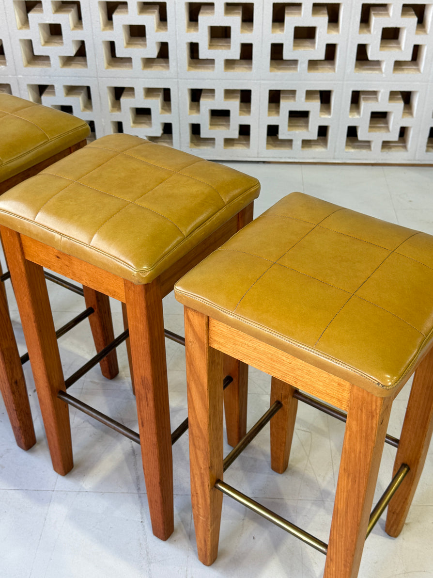 Set of Four Mid-Century Barstools