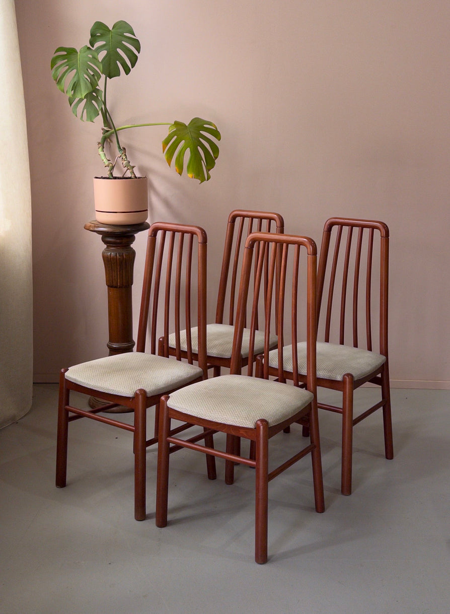 Four High-Back Danish Dining Chairs