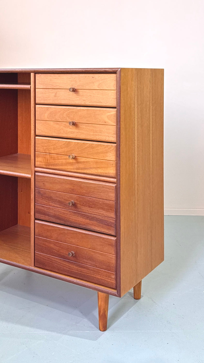 Mid-Sized Danish Bookcase / Chest Unit in Teak