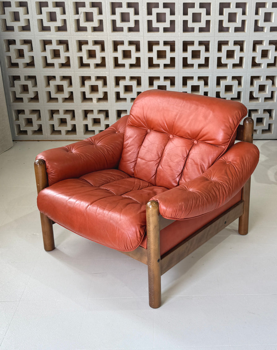 Swedish Lounge Chair in Leather