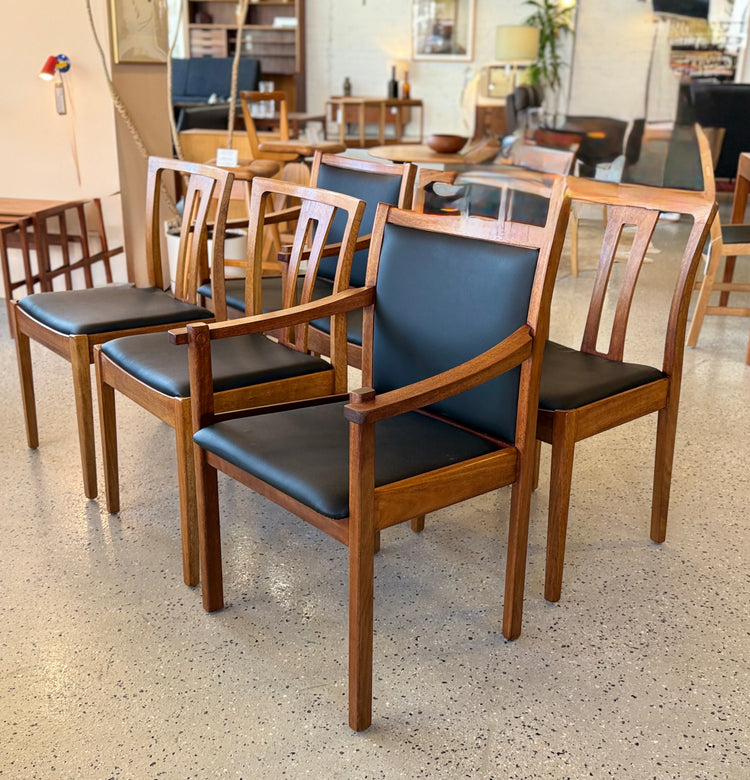 Set of Six Catt Dining Chairs In New Black Vinyl