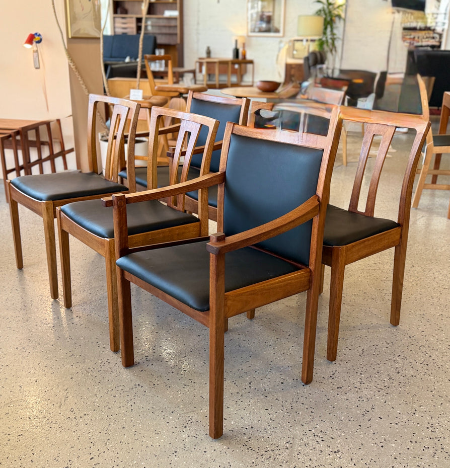 Set of Six Catt Dining Chairs In New Black Vinyl