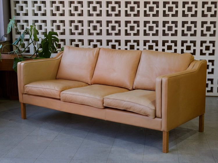 Mogens Hansen Three Seater Sofa in Natural Leather