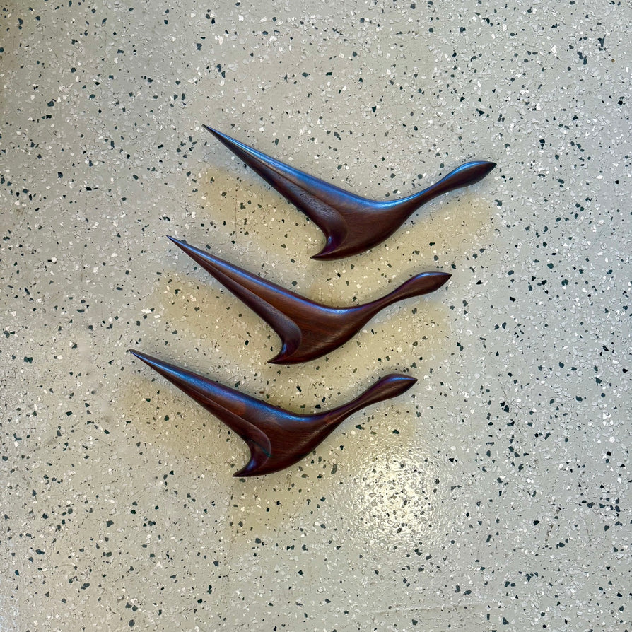 Set of Three Wild Ducks in Jarrah
