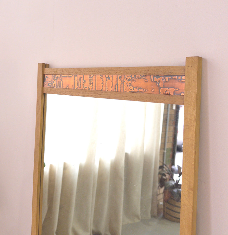 Danish Entranceway Console & Mirror in European Oak