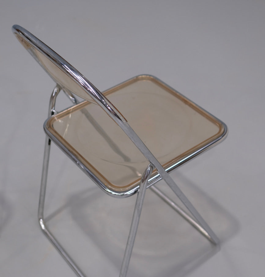 Six Vintage Lucite and Chrome Folding Chairs