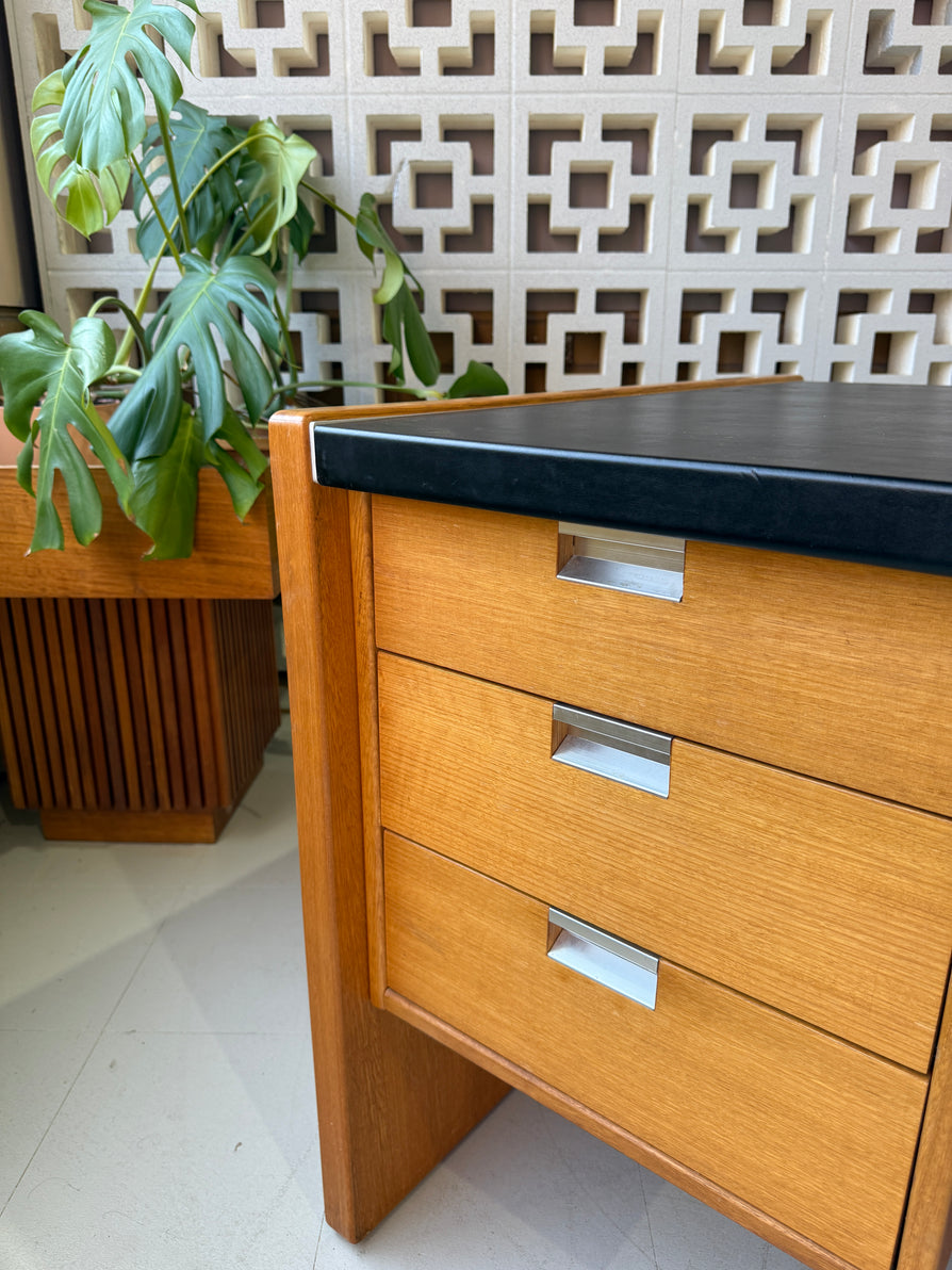 Mid-Century Executive Desk in Oak