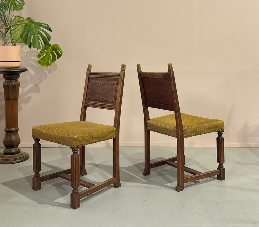 Six Antique Dining Chairs in Oak