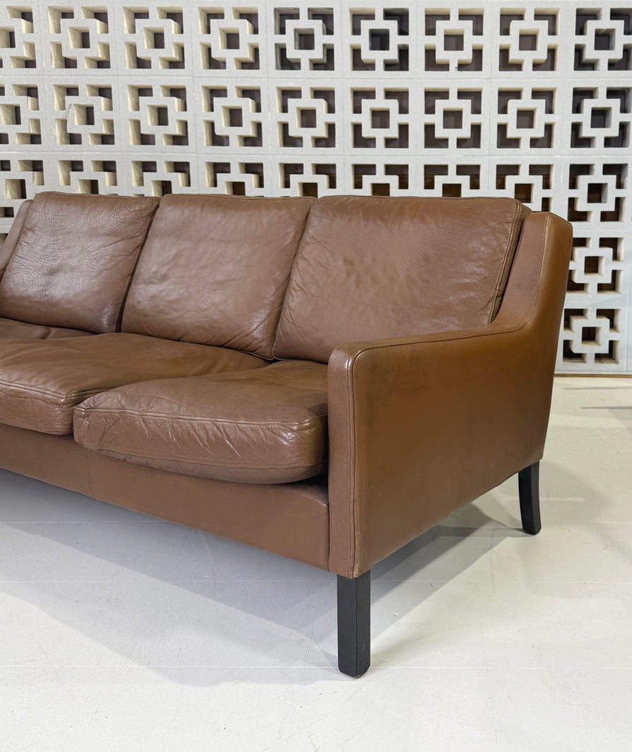 Three Seater Sofa in Brown Leather
