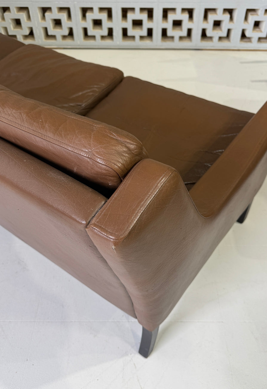 Three Seater Sofa in Brown Leather