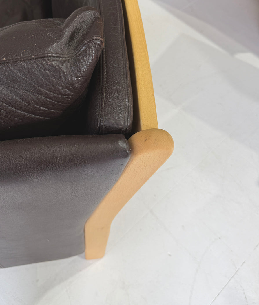 Danish Two Seater Sofa in Leather