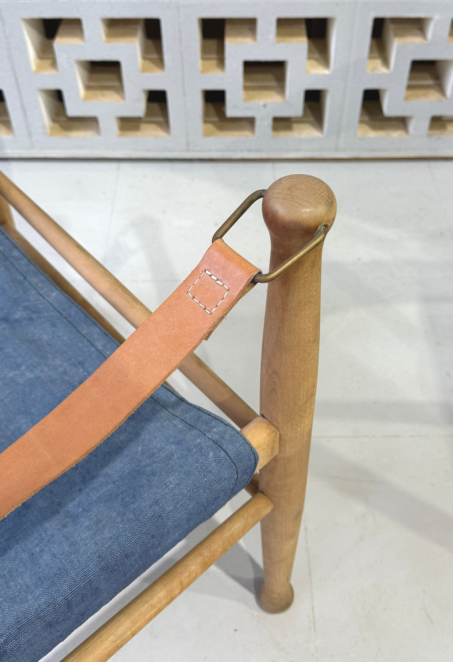 Farstrup Safari Chair in Blue Canvas