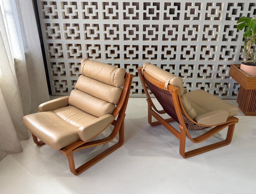 Tessa T4 Lounge Chair in a Light Tan Leather