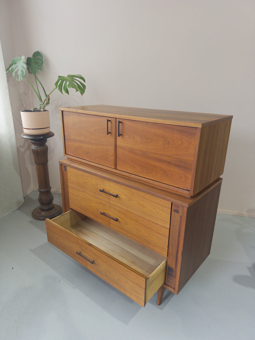 American Mid-Century Cabinet in Walnut & Rosewood