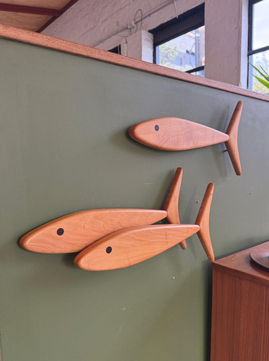 School of Three Fish in Cypress & Ebony