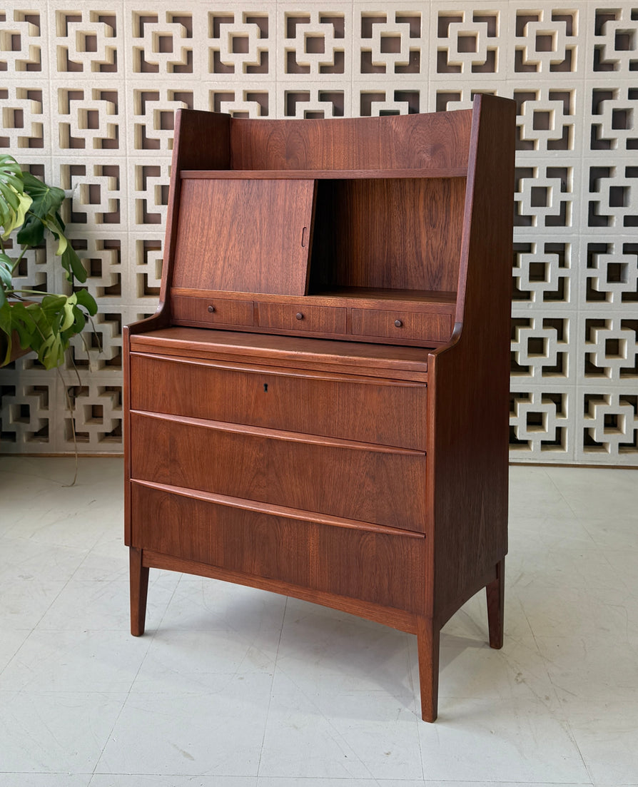 Danish Secrétaire / Bureau  Desk Unit in Teak