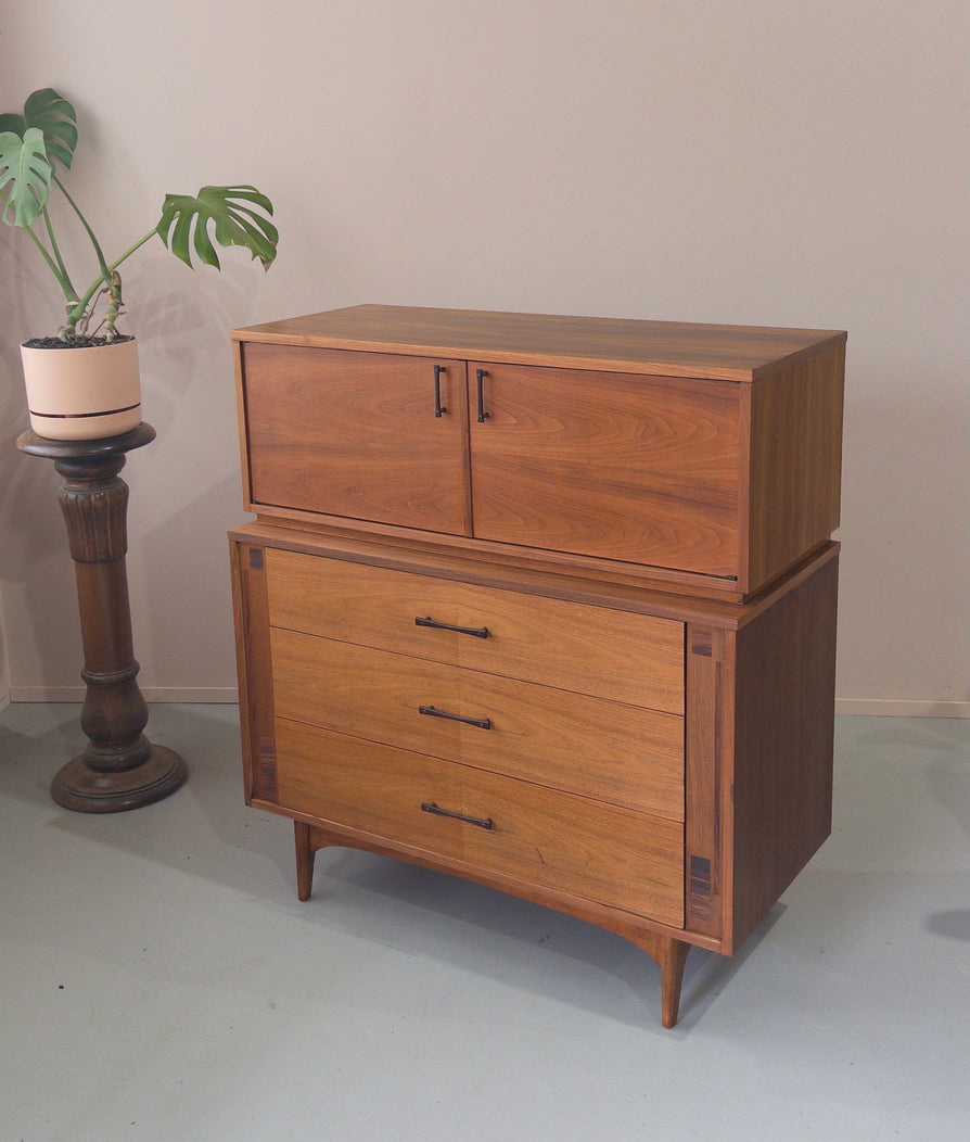 American Mid-Century Cabinet in Walnut & Rosewood