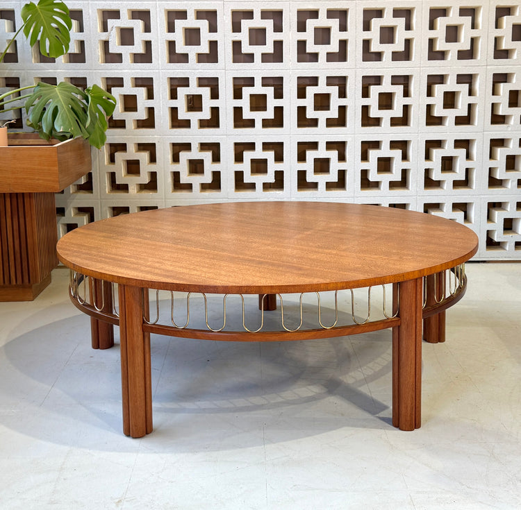 1960s Low-Profile Round Coffee Table