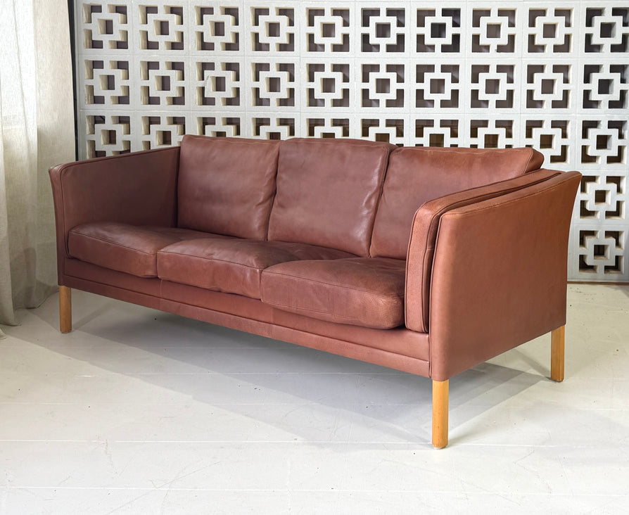 Mogens Hansen Three Seater Sofa in Leather