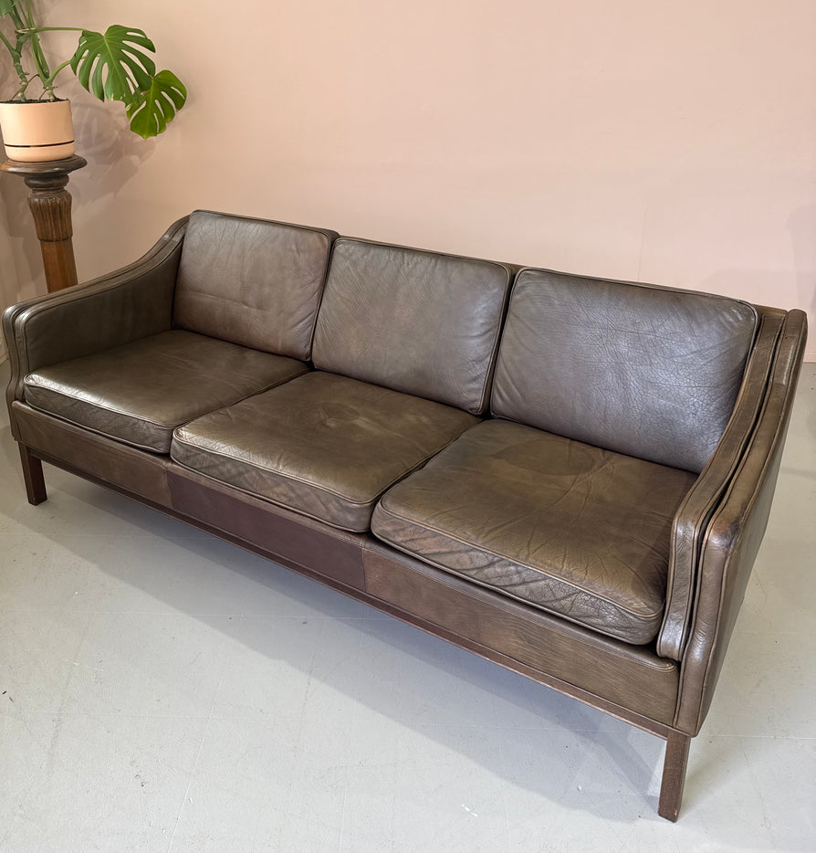 Three-Seater Sofa in Mushroom Leather