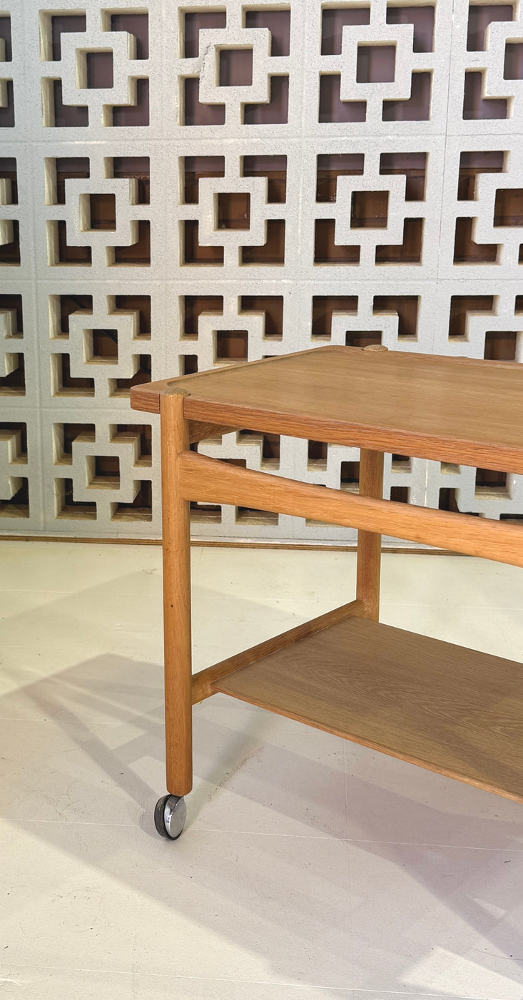 Hans Wegner Serving Trolley Cart In Oak