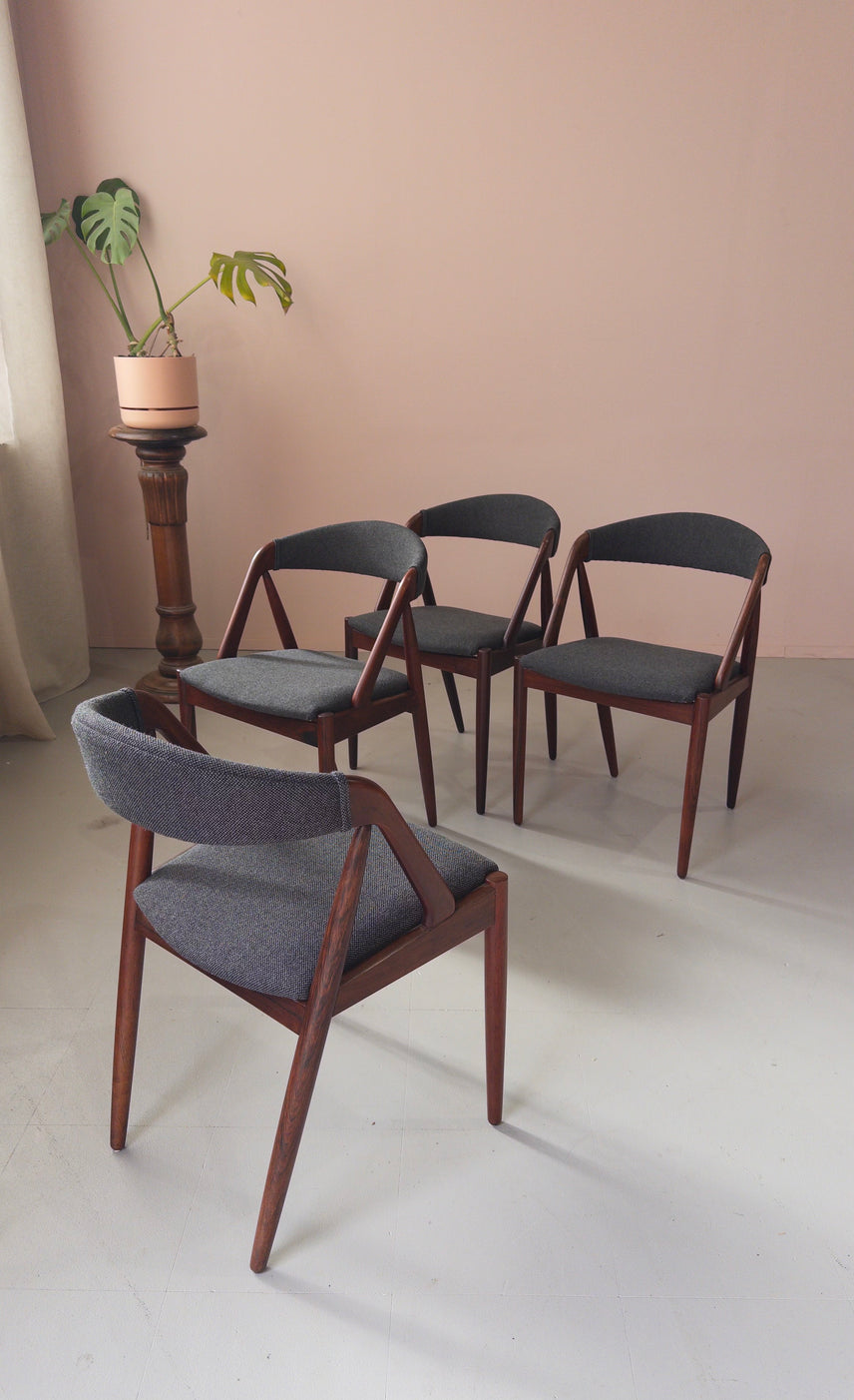 Four Kai Kristiansen #31 Dining Chairs in Kvadrat Wool