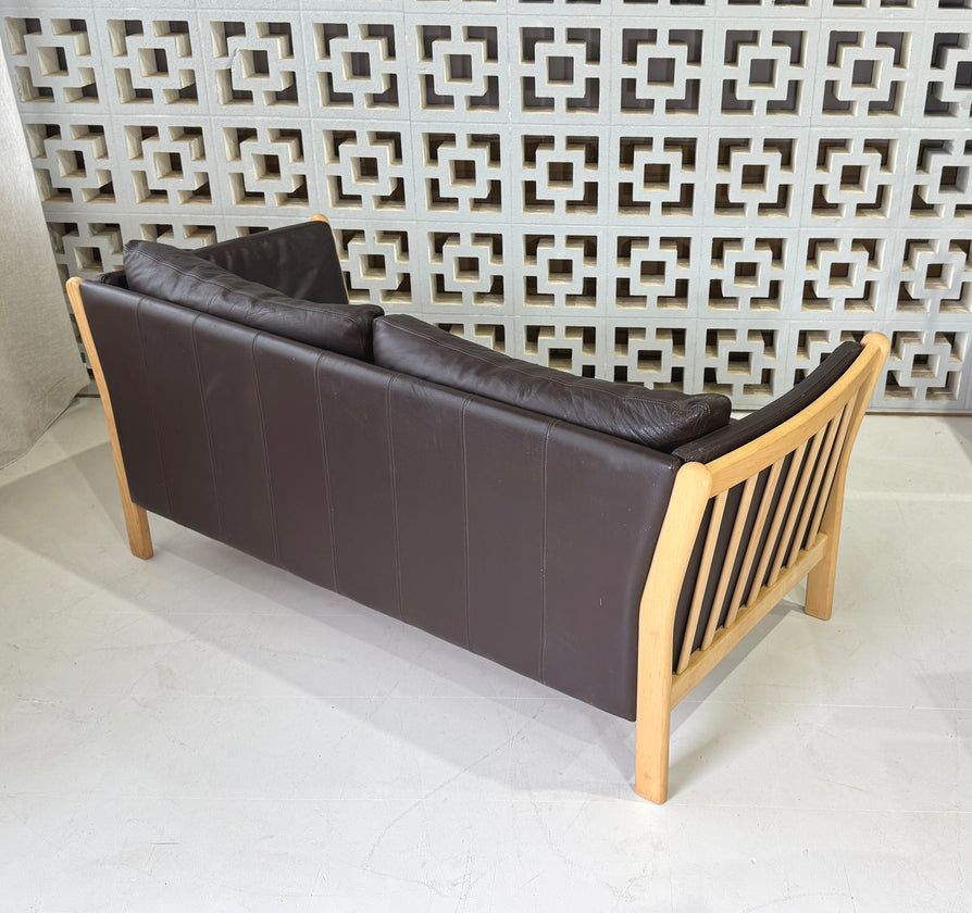 Danish Two Seater Sofa in Leather