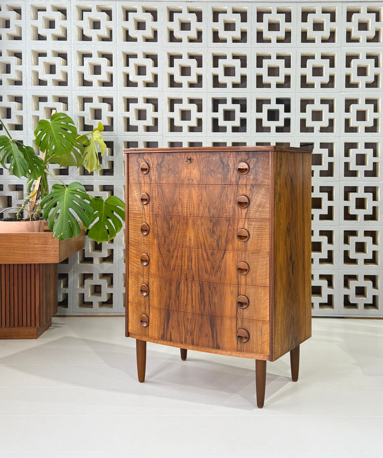 Danish Bow-Front Tallboy in Rosewood