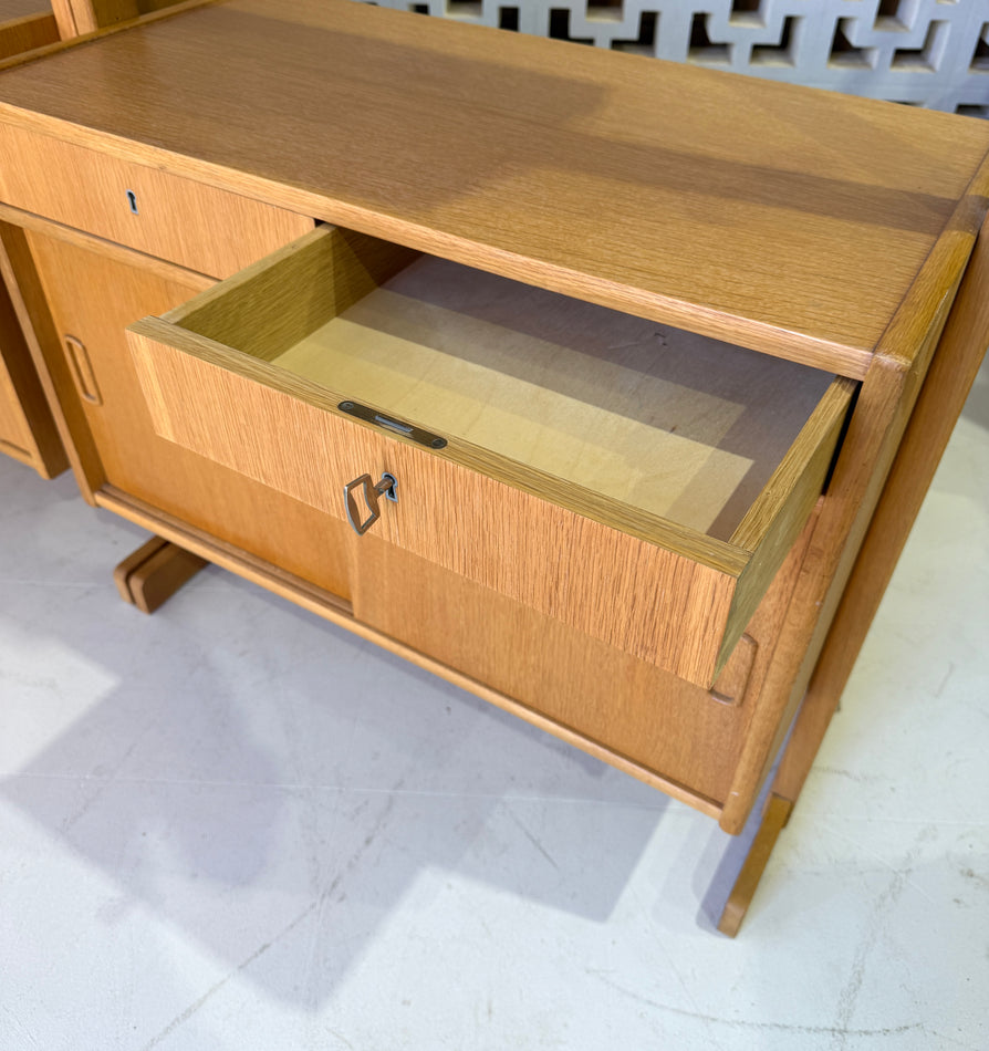 Pair of Standalone Swedish Bookcase Units in Oak
