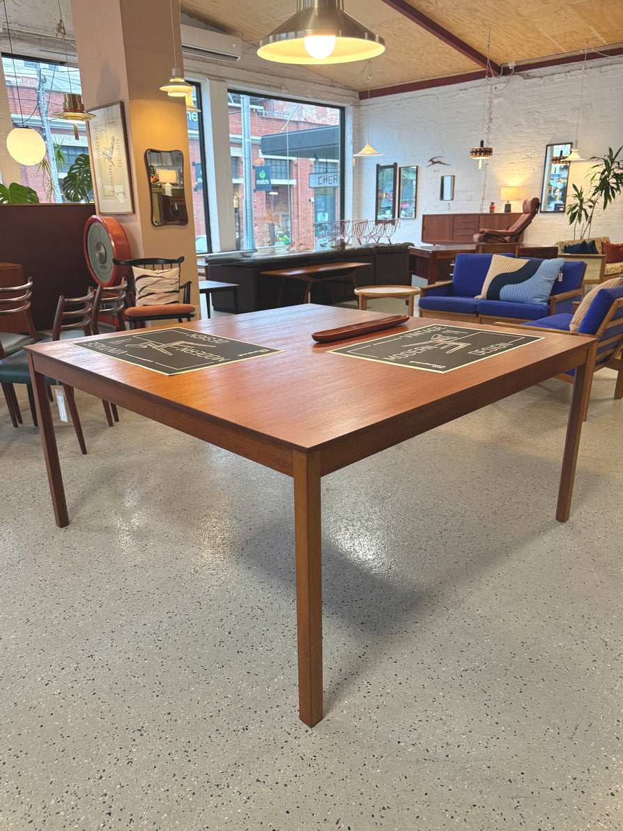 Large Square Danish Dining Table in Teak