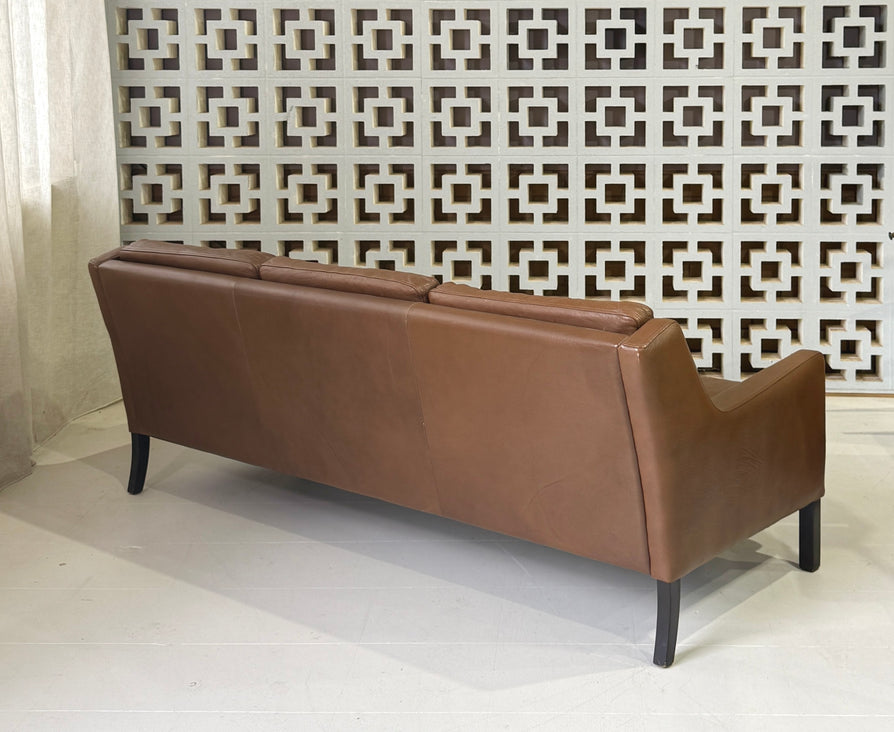 Three Seater Sofa in Brown Leather