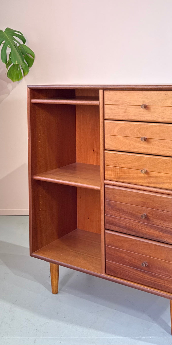 Mid-Sized Danish Bookcase / Chest Unit in Teak